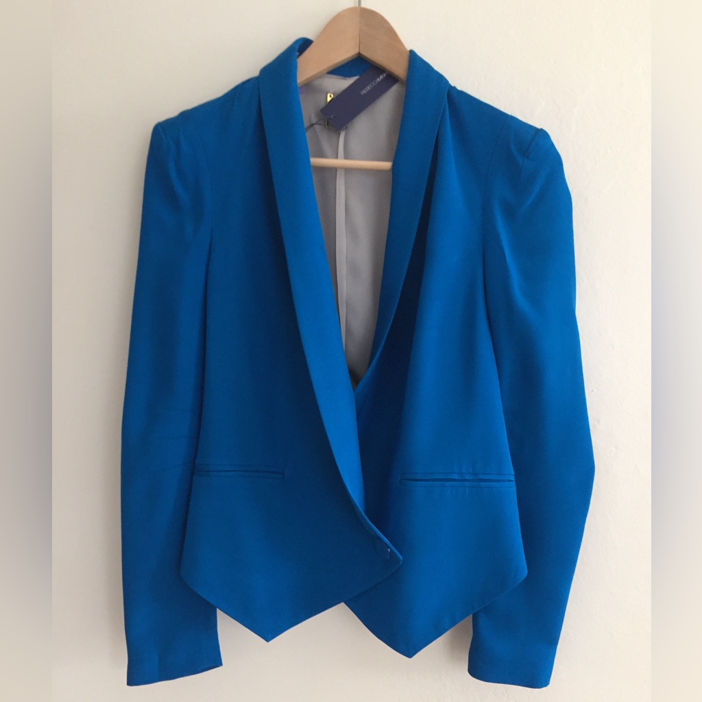 Rebecca Minkoff Blue Silk Jacket Xs Nwt